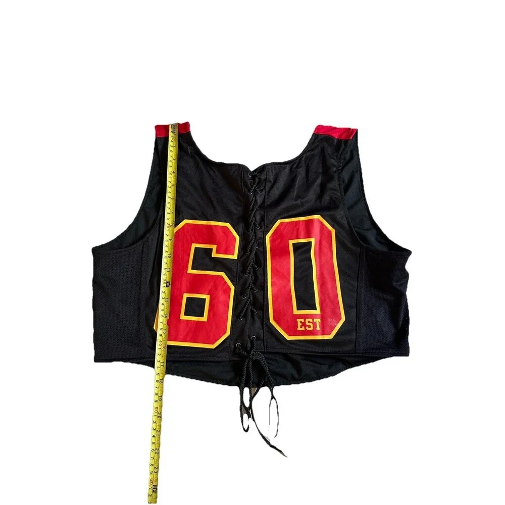 NFL Kansas City Chiefs Crop Corset Top Women’s 3X Lace Up Ultra Game Day